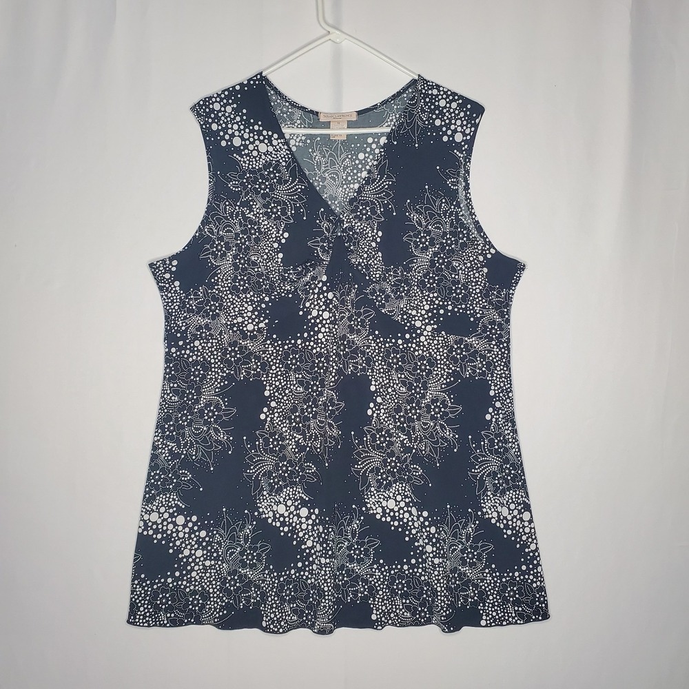 90s Vtg Empire Top Women 1X Dark Floral Grunge Baddie‎ Sleeveless Susan Lawrence